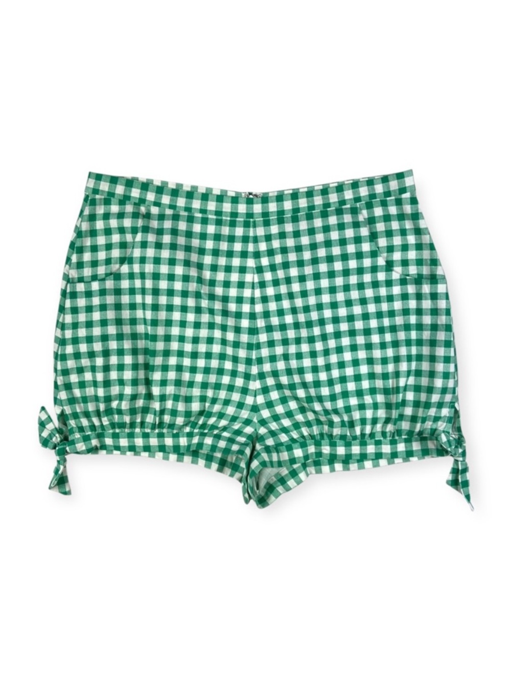 Collectif Green Gingham Plaid Rylee Shorts